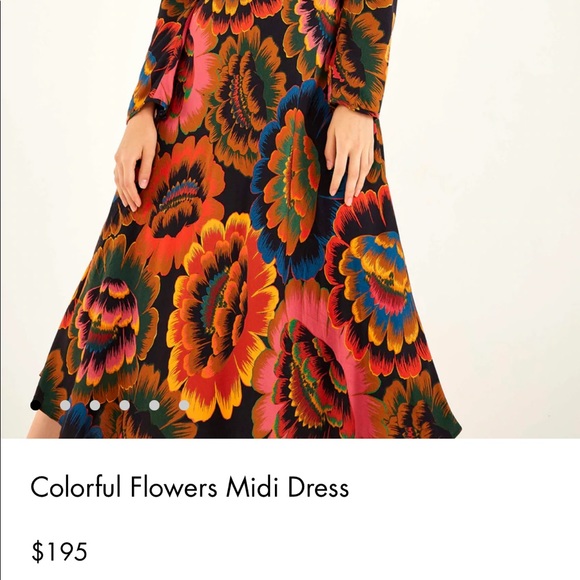 NWT FARM Rio Colorful Flowers Midi Dress - Picture 6 of 10